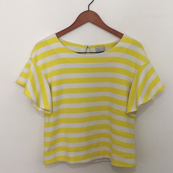 Anthropologie Tops - 9-h15 stcl yellow and white striped top